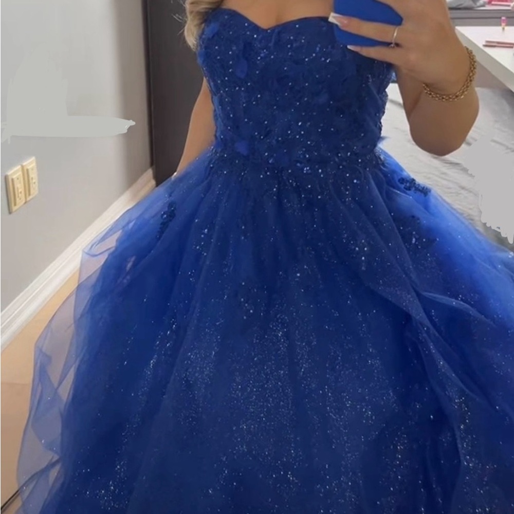 David's Bridal Royal Blue Prom Dress